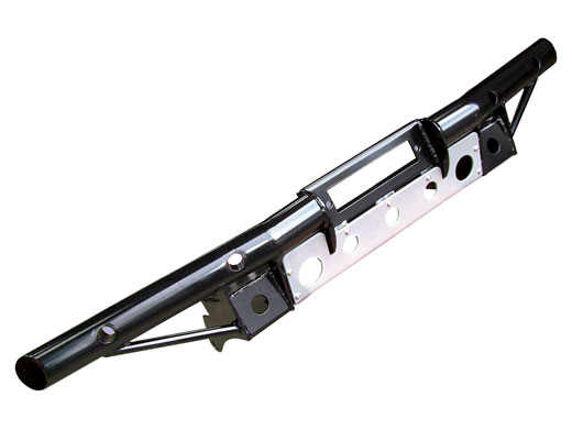 Winch Bumper Tubular without A Bar - Black with Silver Bash Plate - LL1449AC - Aftermarket
